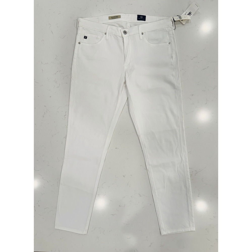 AG Adriano Goldschmied Stevie Ankle Women's White Slim Straight Stretch Jeans 29